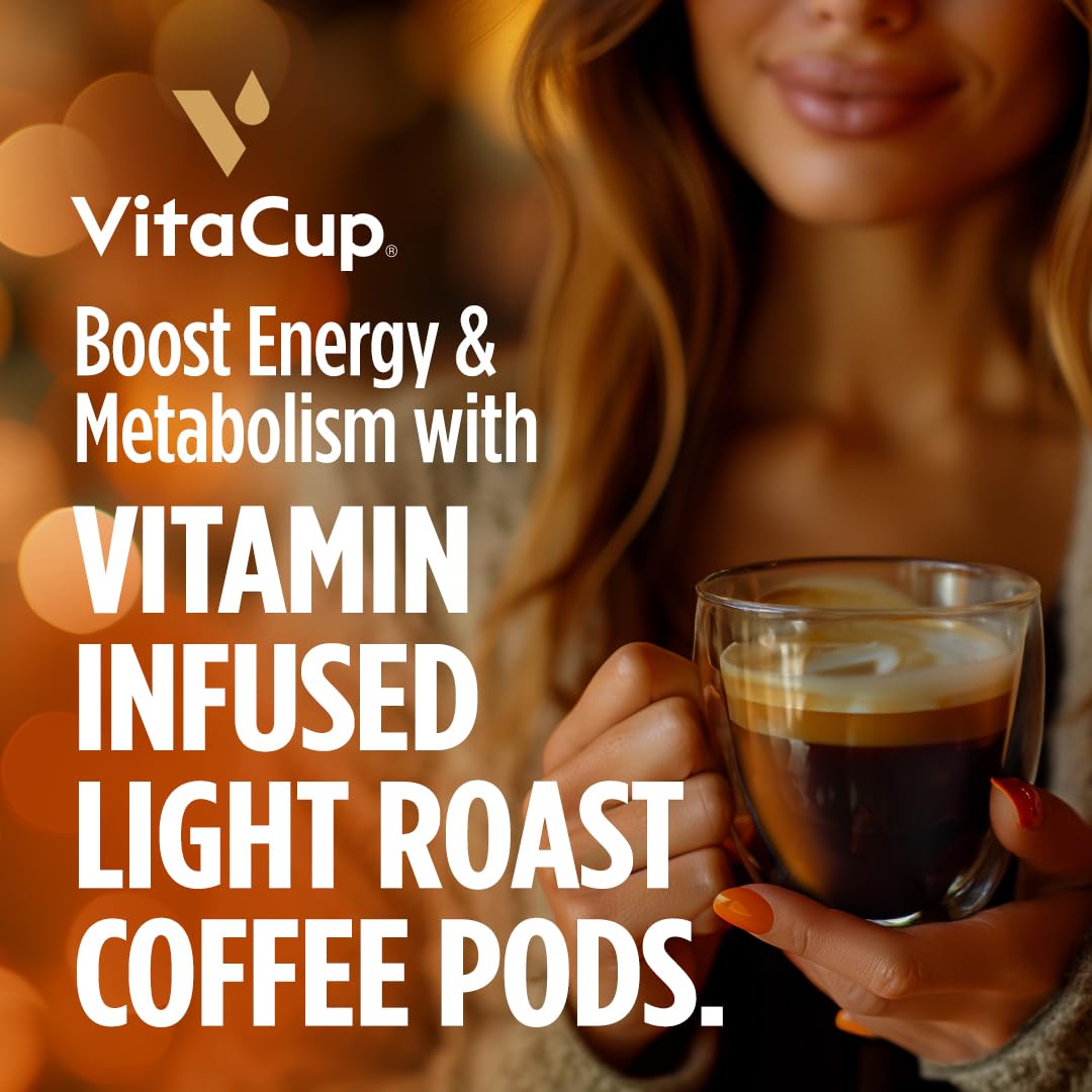 VitaCup Light Roast Coffee Pods, Recyclable Single Serve, Compatible with K-Cup malt-inspired, 64 Count