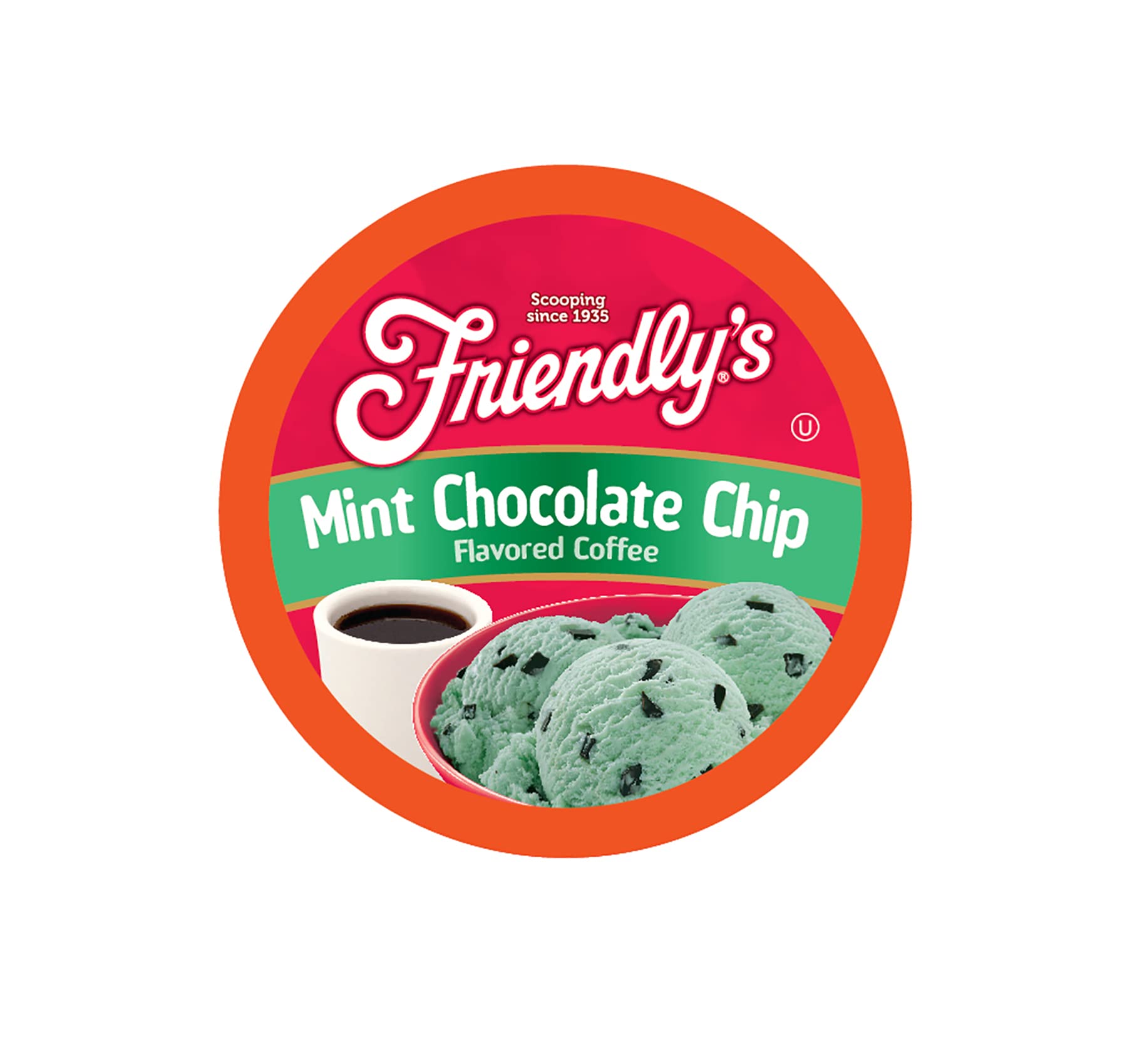 friendlys Ice Cream Coffee Pods, Mint Chocolate Chip, 12 Count, Compatible with Keurig K Cup Brewers