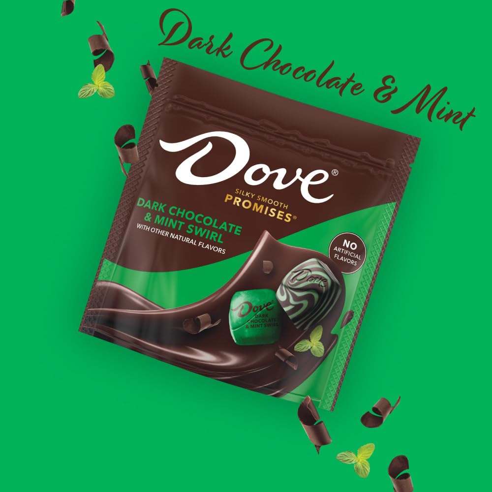 Dove Dark Chocolate Mint Swirl Candy Bulk Pack, 7.61 oz Bag, Pack of 8