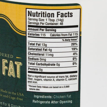Cornhusker Kitchen - Chicken Fat, Chicken Schmaltz - Keto, Paleo, Whole30 (1.5 Pound Tub)