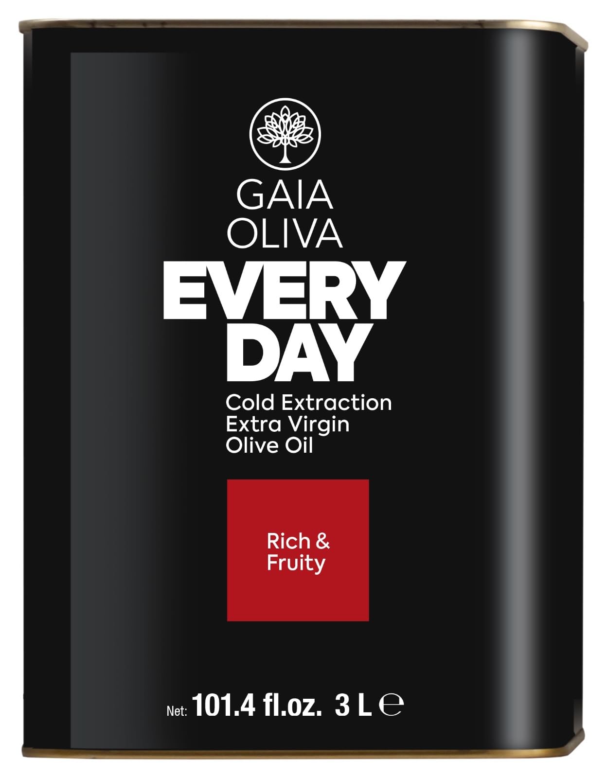 Gaia Oliva Everyday Extra Virgin Olive Oil, Cold Pressed, Single Origin, Kosher, Delicate, Smooth Fruity Flavor, 2022 Harvest Ol