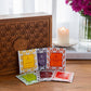 Octavius Tropical Palm Cutwork Wooden Tea Sampler Box | Enhanced Black & Green Tea Gift Set | 6 Flavors, 90 Tea Bags | Elegant Teas Gift Box For Tea Lovers