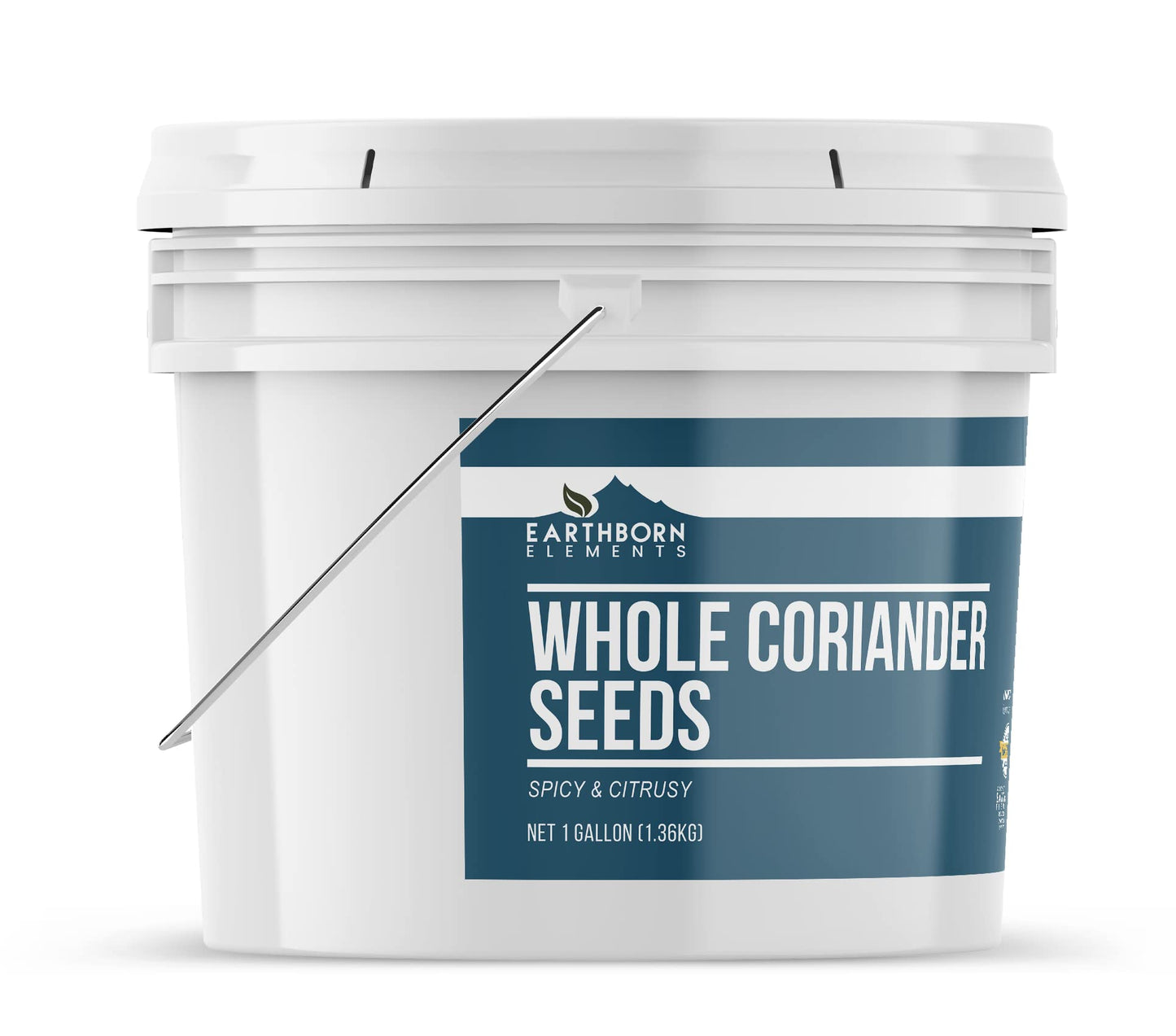 Earthborn Elements Whole Coriander Seeds 1 Gallon Bucket, Pickling & Meat Rubs, Spicy & Citrusy