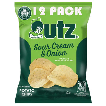 Sour Cream And Onion Utz: Potato Chips Snack Bags – 1.5 Oz Each [Pack Of 12] – Superdeals Value Bundle With Mystery Gift