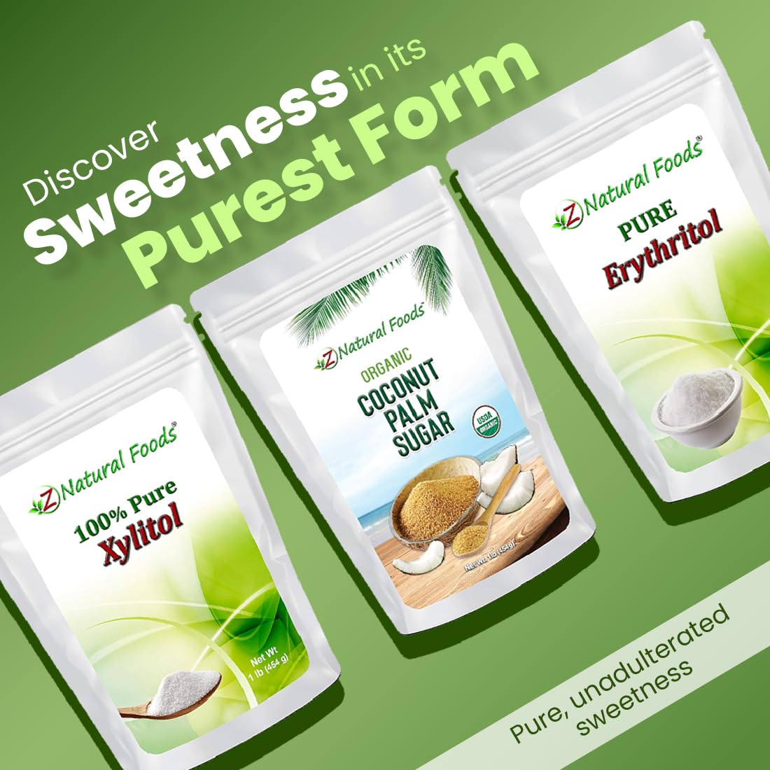 Organic Coconut Palm Sugar - Great For Desserts, Baking, Coffee, Tea, Oatmeal, & More - Unrefined, Vegan, Gluten Free, Non GMO,