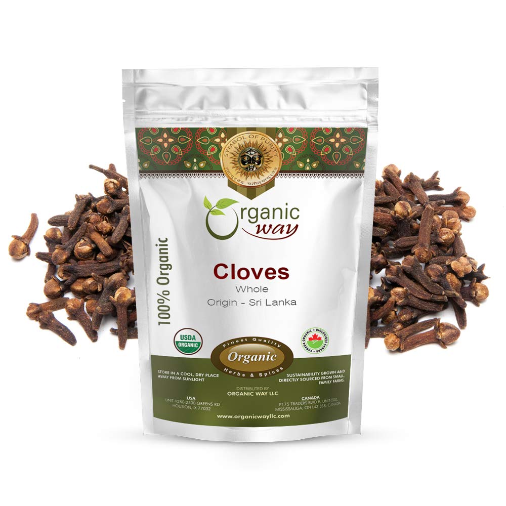 Organic Way Whole Cloves - Organic, Kosher Certified, Non-GMO, Gluten Free, 1 Pound, Origin: Sri Lanka