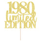 Yetxel 1980 Cake Topper, Handmade Golden Glitter, 45th Birthday Decoration for Men and Women