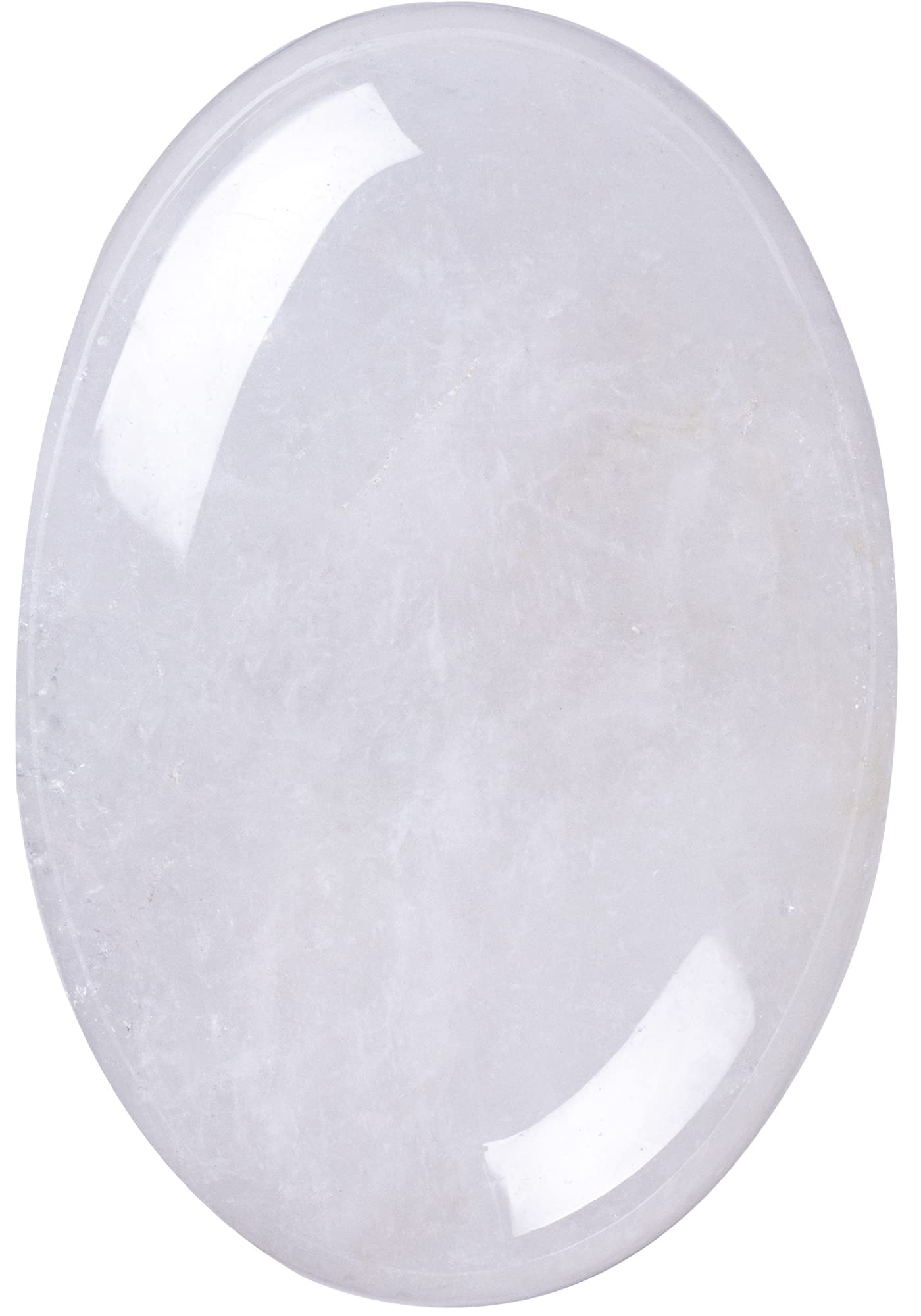 Ufeel Clear Quartz Palm Stone Crystal - Natural Chakra Therapy Polished Healing Crystal Oval Pocket Gemstone For Anxiety Stress 