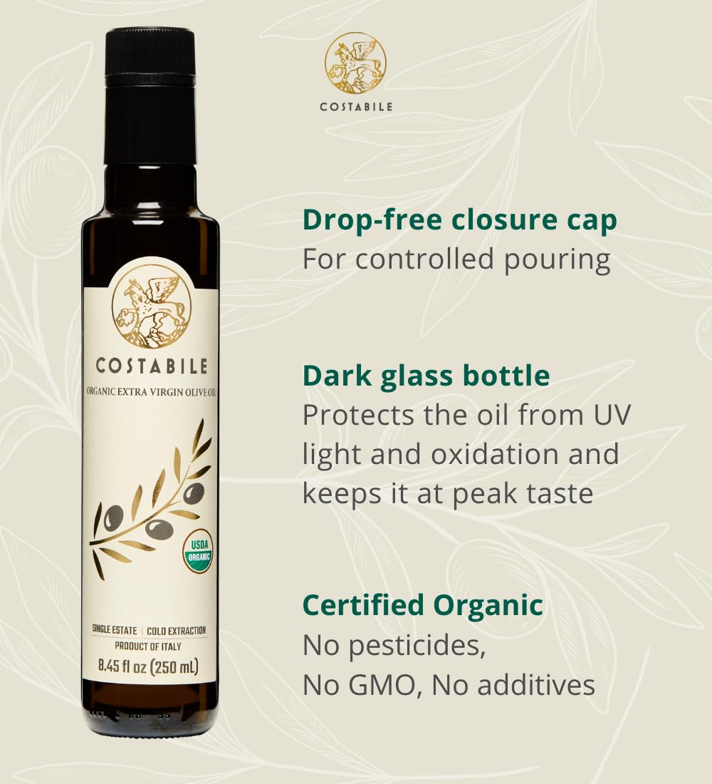 Extra Virgin Olive Oil Cold Pressed Organic. High polyphenol olive oil from Puglia Italy. Fresh harvest from a single estate - C