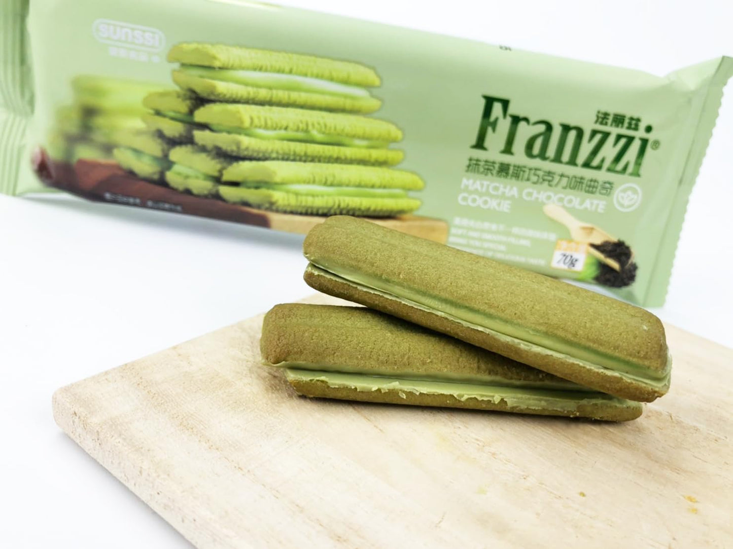 Generic Matcha Chocolate Cookies – Gourmet Snack, Soft & Crunchy, 70g Pack, Green & Brown