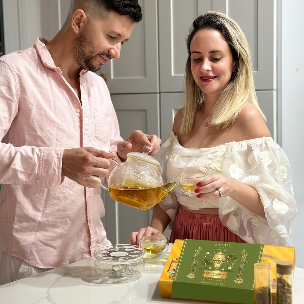 Vahdam, Limited Edition - Turmeric Herbal Wellness Tea Gift Set - 6 Oprahs Favourite Turmeric Herbal Blends In Gift Box | Gluten Free, Non Gmo | Gifts For Him/Her | Tea Gifts For Men & Women