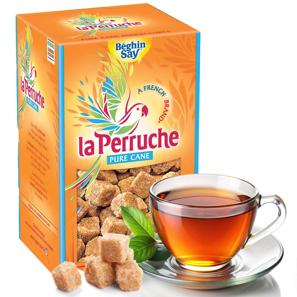 La Perruche Pure Cane Brown Sugar Cubes, 750g (26.5 oz) - Ideal for Coffee, Pack of 1