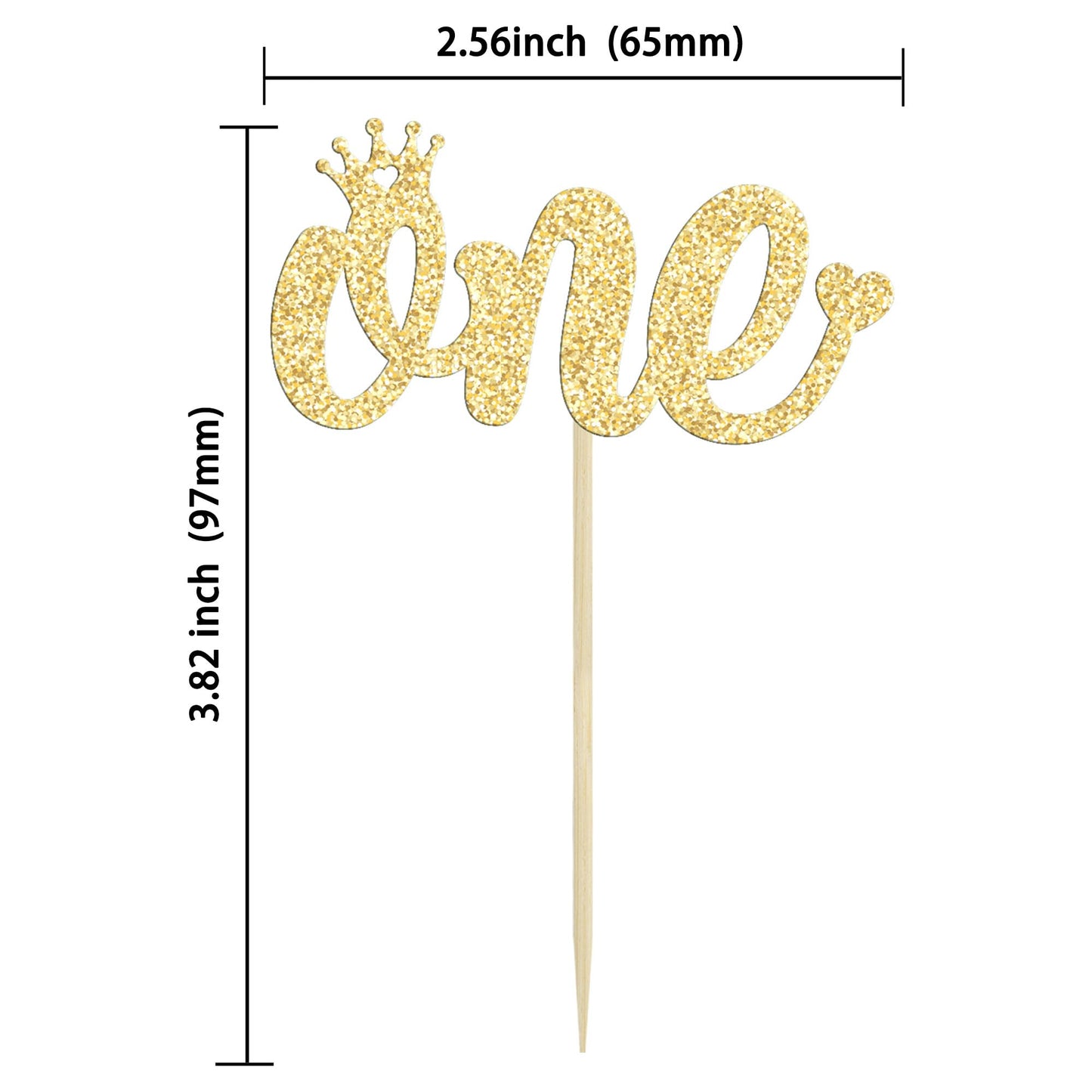 Gyufise 24 Pack One Cupcake Toppers Gold Glitter First Birthday Decorations For Kids Boy Girl First Birthday Party Decoration Supplies
