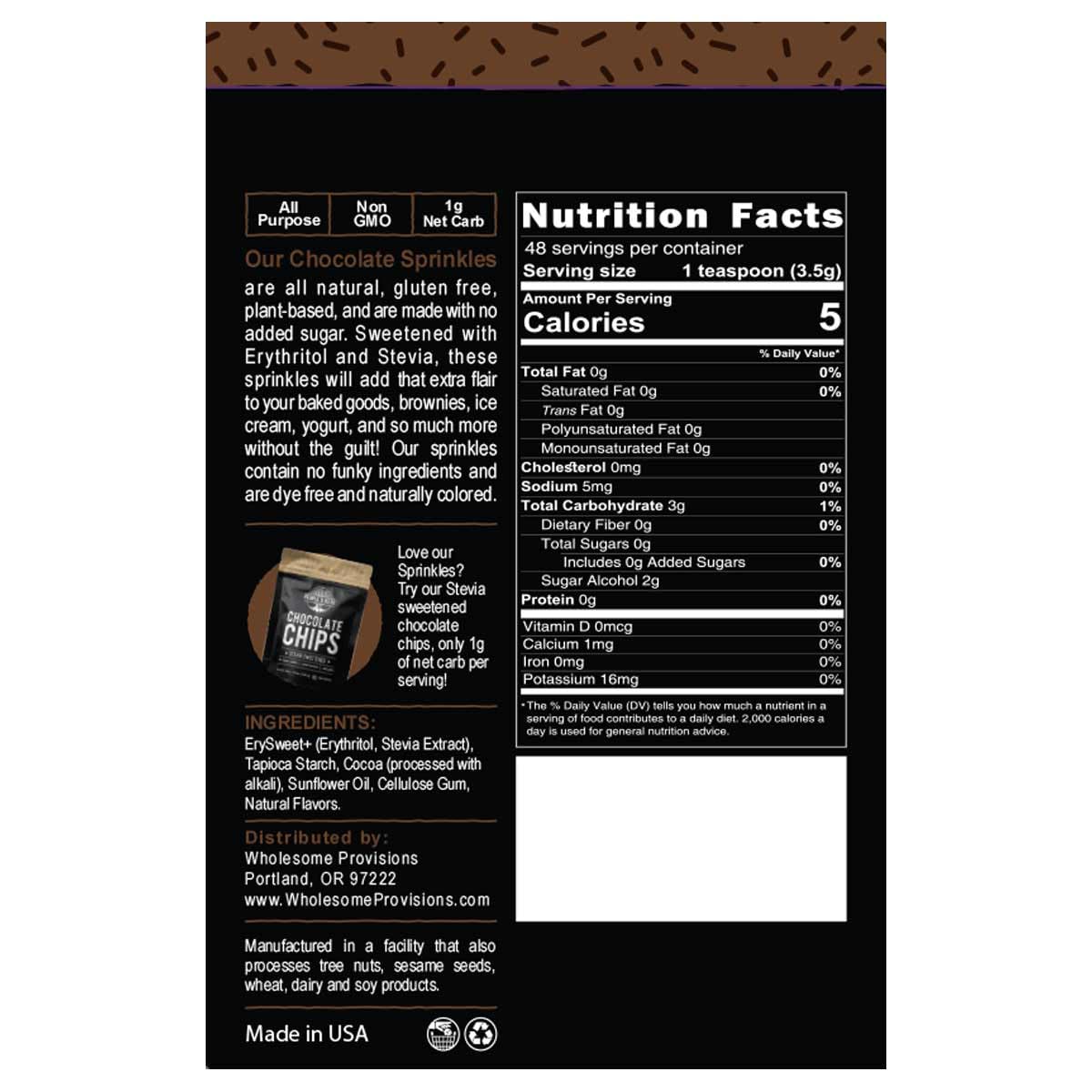 The Peoples Keto Company Keto Sprinkles, Sugar Free, Vegan, Gluten Free, 6 oz. (Pack of 2)