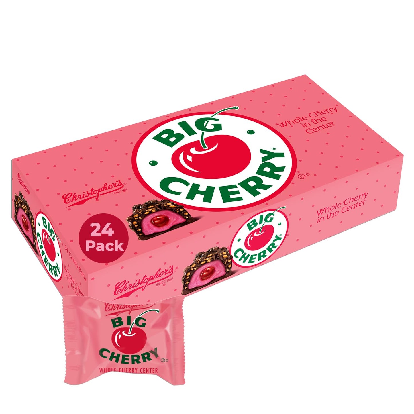 Adams & Brooks, Inc. Big Cherry Bar Cherry Cordials, Chocolate Cherry Cordials, Chocolate Covered Cherries, Chocolate and Cherry