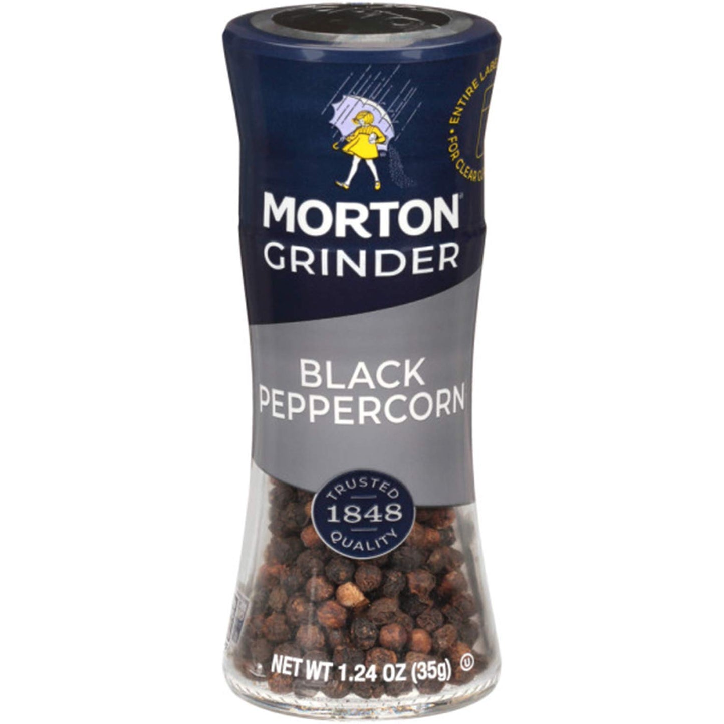 Morton Black Peppercorn Grinder, 1.24 Ounce, Pack of 6, Model F111840000B