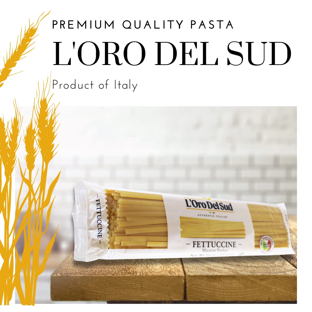 Organic Fettuccine, 100% Durum Wheat, Italian Pasta, Premium Quality Product Of Italy (4 Pack X 16 Oz) Non Gmo, Vegan, Kosher Ce