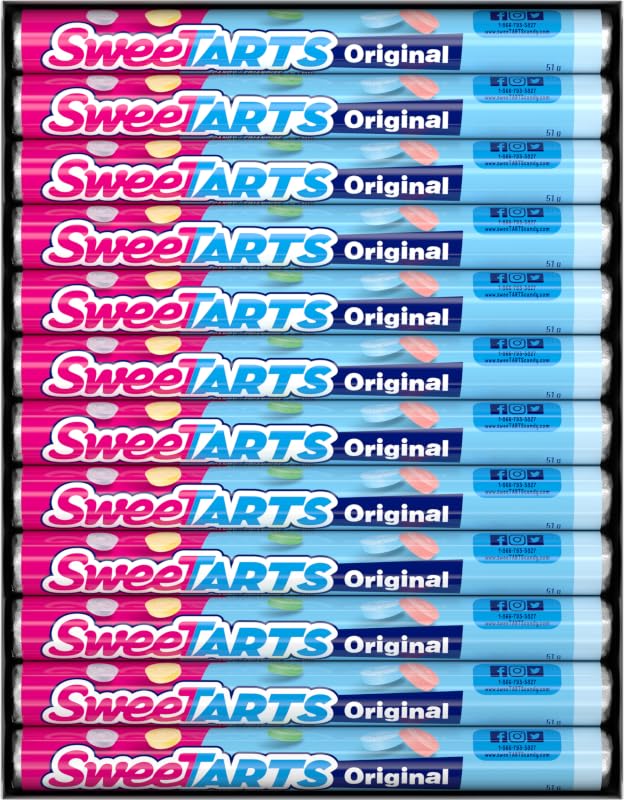 SweeTARTS Original Candy Roll, Pack of 36, Assorted Flavors, 1.8 oz Each, Model 11001705