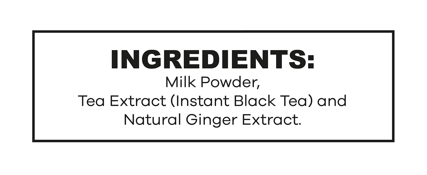 QuikTea Unsweetened Ginger Chai Tea Latte - 10 Count Single Box - All Natural & Preservative Free Authentic Instant Chai