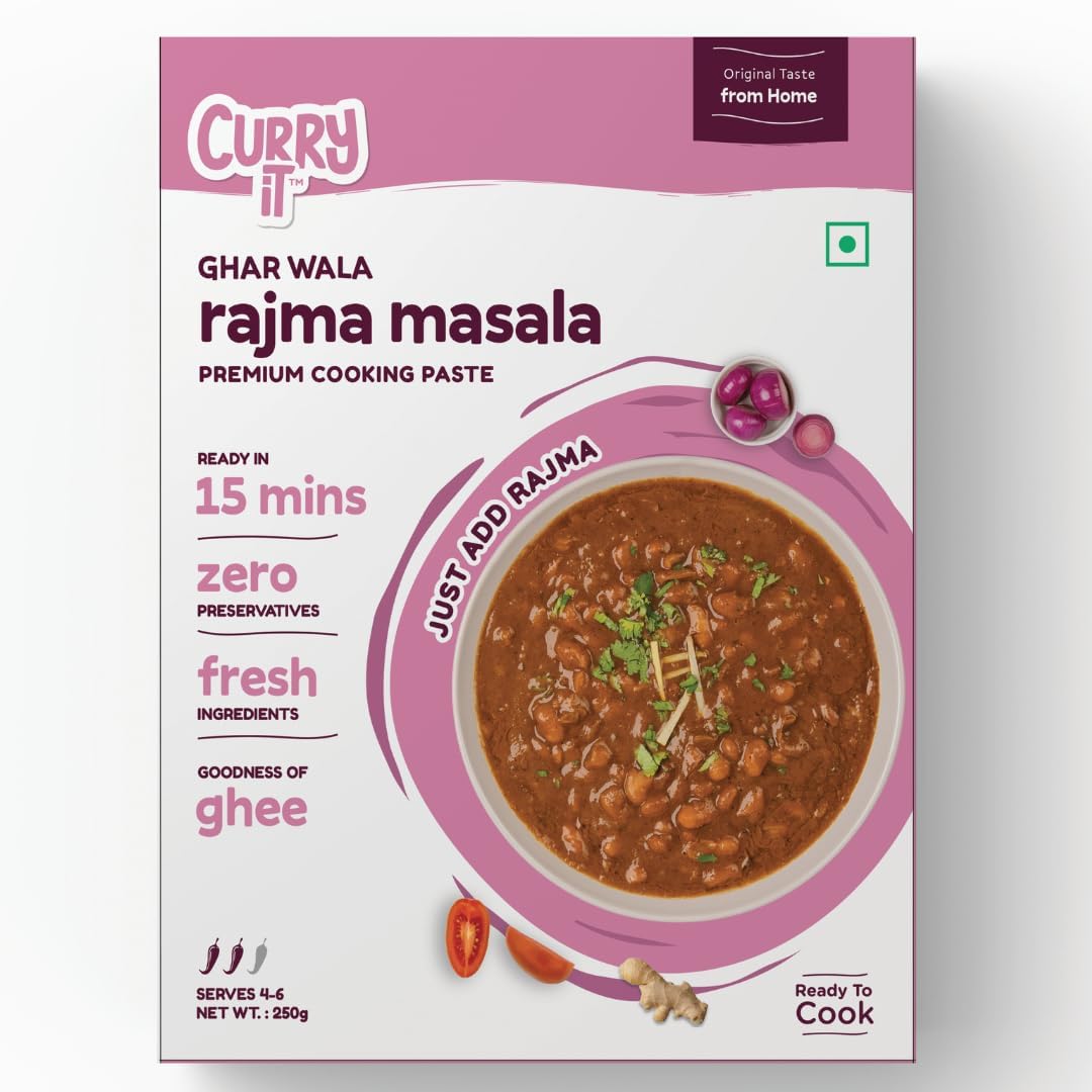 Curryit Ready To Cook Ghar Wale Rajma Curry Paste, 250G Serves 4-6 | Indian Masala Gravy | Made With Ghee | Ready In 15 Minutes 