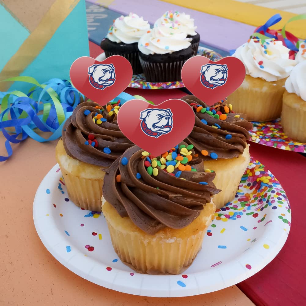 GRAPHICS & MORE Cupcake Picks Set of 6 - Acrylic Heart Toppers - Louisiana Tech University - One Size