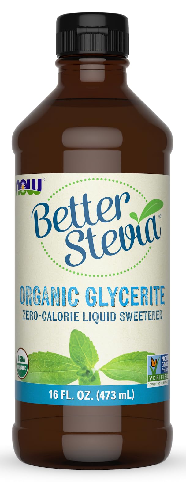 Now Betterstevia 16 Oz - Organic Stevia - Zero-Calorie Liquid Sweetener - No   - Keto Friendly, No Erythritol