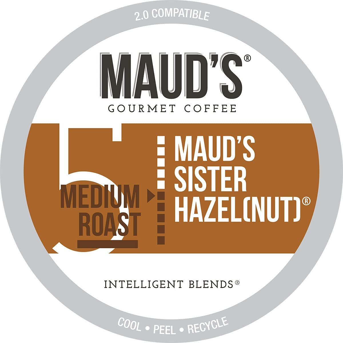 Mauds Sweet Hazelnut Flavored Coffee Pods  100 ct | Sister Hazelnut Flavor | 100% Arabica Medium Roast Coffee | Solar Energy Produced Recyclable Pods Compatible with Keurig K Cups Maker