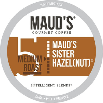 Mauds Sweet Hazelnut Flavored Coffee Pods  100 ct | Sister Hazelnut Flavor | 100% Arabica Medium Roast Coffee | Solar Energy Produced Recyclable Pods Compatible with Keurig K Cups Maker