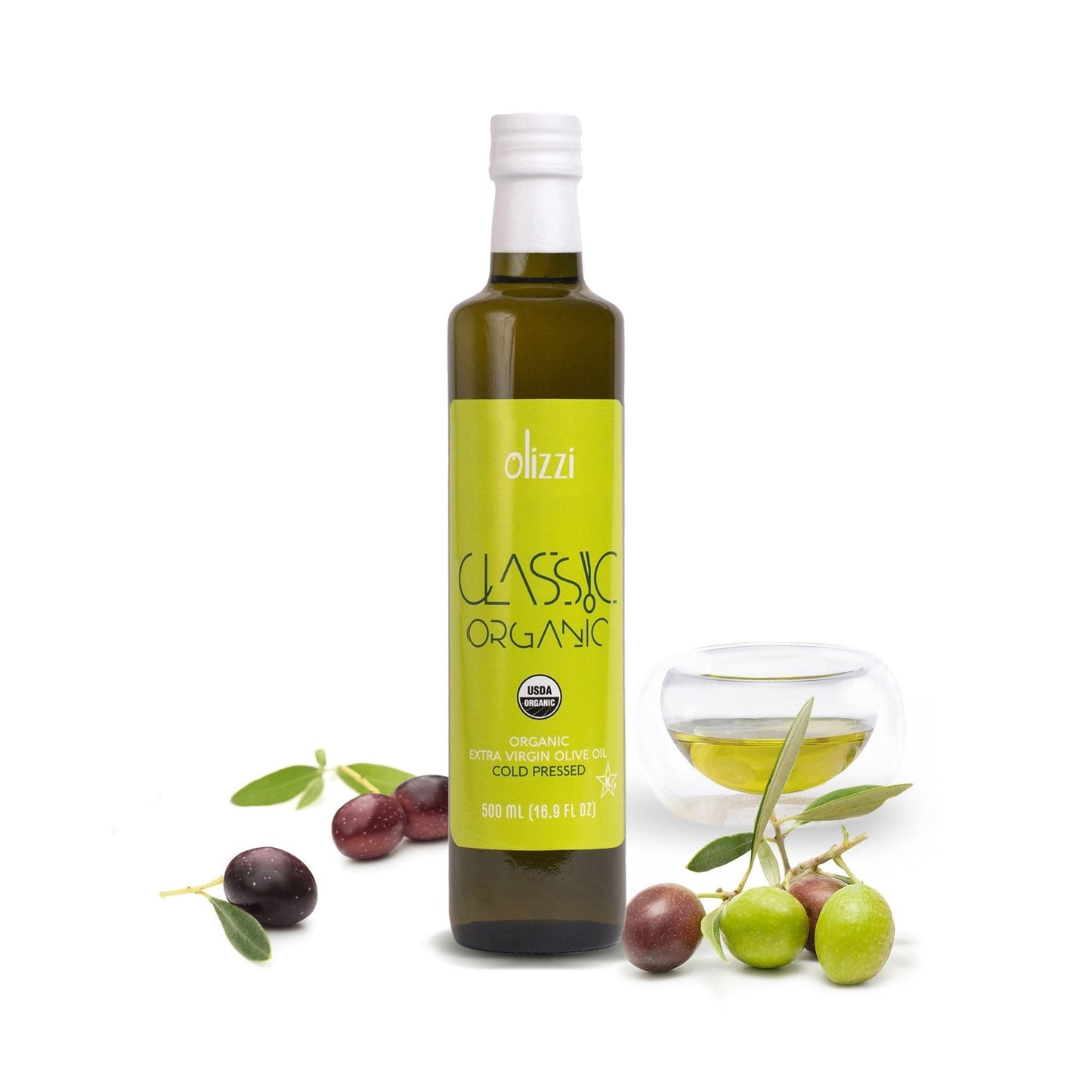 Olizzi Classic Organic Olive Oil Extra Virgin Cold Pressed, New Harvest, Hand Picked, Usda Organic, Kosher, Smooth And Fruity Ev