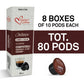 ITALIAN COFFEE FOR ESPRESSO LOVERS Coffee compact pieces, Compatible with Verismo & CBTL, LUNGO Blend, 80 Pods, 1 Count