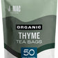 J Mac Botanicals, Organic Thyme Leaf Tea (50 Tea Bags) Thyme Tea Organic Bags, Certified Usda Organic By Organic Certifiers Inc.