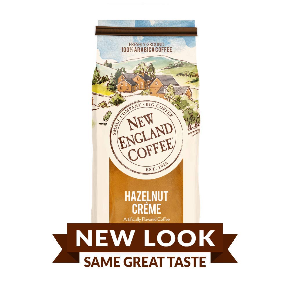 New England Coffee Hazelnut Crme Medium Roast Ground Coffee, 11oz Bag (Pack of 3)