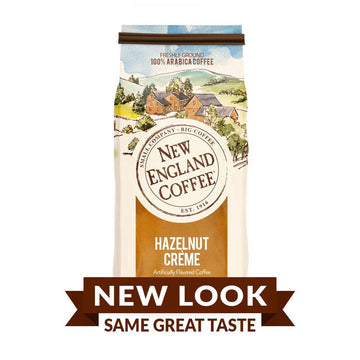 New England Coffee Hazelnut Crme Medium Roast Ground Coffee, 11oz Bag (Pack of 3)