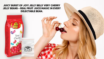 Jelly Belly Bundle- Very Cherry Jelly Beans - 7.5 Oz Gift Bag- Includes Rus Candy Company Travel Size Pocket Bag (Very Cherry)