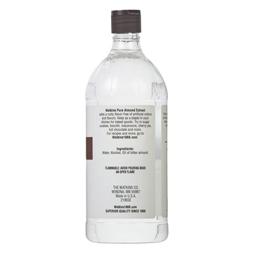 Watkins Pure Almond Extract, 32 Fl. Oz. Economy Sized Bottle, 1 Count (21903)