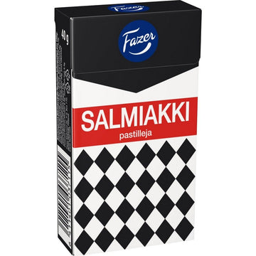 4 Boxes X 40G Of Fazer Salmiakki - Original Finnish Salty Liquorice - Salmiak - Pastilles - Dragees - Drops - Candies - Sweets