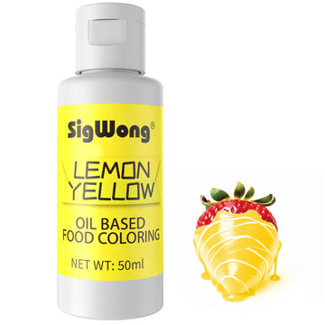 Oil Based Food Coloring for Chocolate - 50ml Lemon Yellow Upgraded Edible Oil Based Food Dye for Cake Decorating, Baking, Candy 