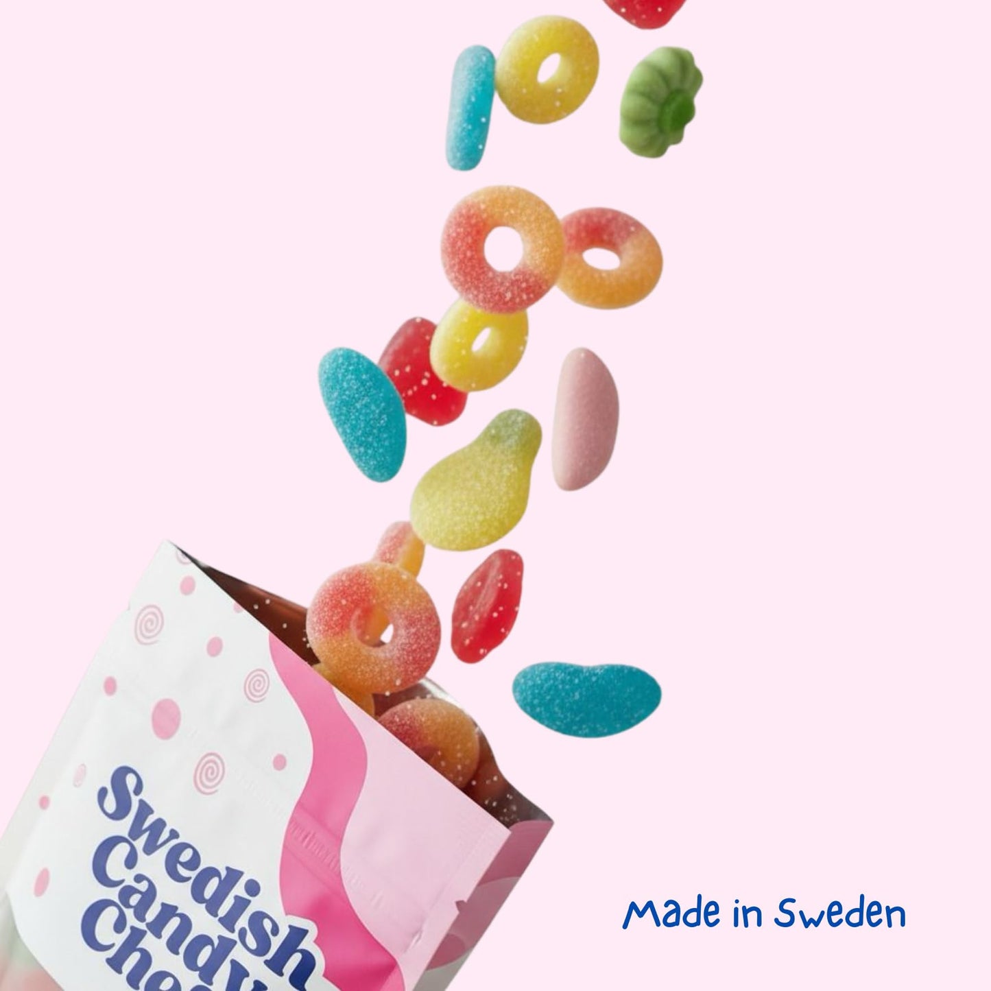 Sweet Swedish Candy Mix Sweet Gummy Candy Bubs - Chewy and Foamy - Hand Packed in Sweden - Swedish Candy Chef - .5LB