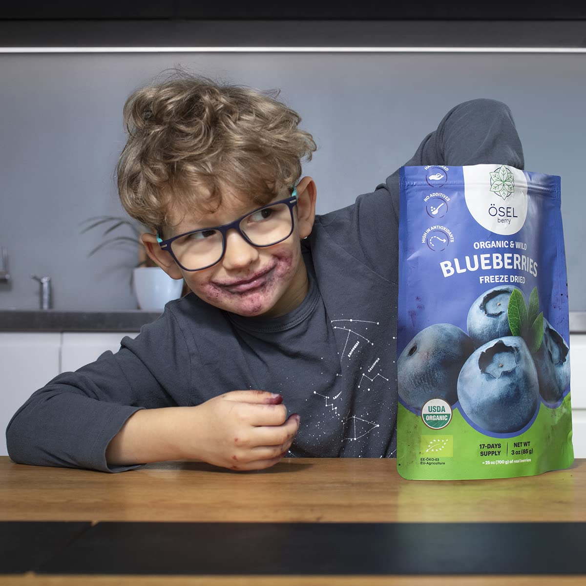 Ösel Berry Organic Dried Blueberries - 100% Unsweetened Wild Blue Berries | Handpicked Freeze Dried Blueberries - Organic & Fresh | Dry Whole Fruit Blueberry - Rich In Antioxidants & No Sugar Added