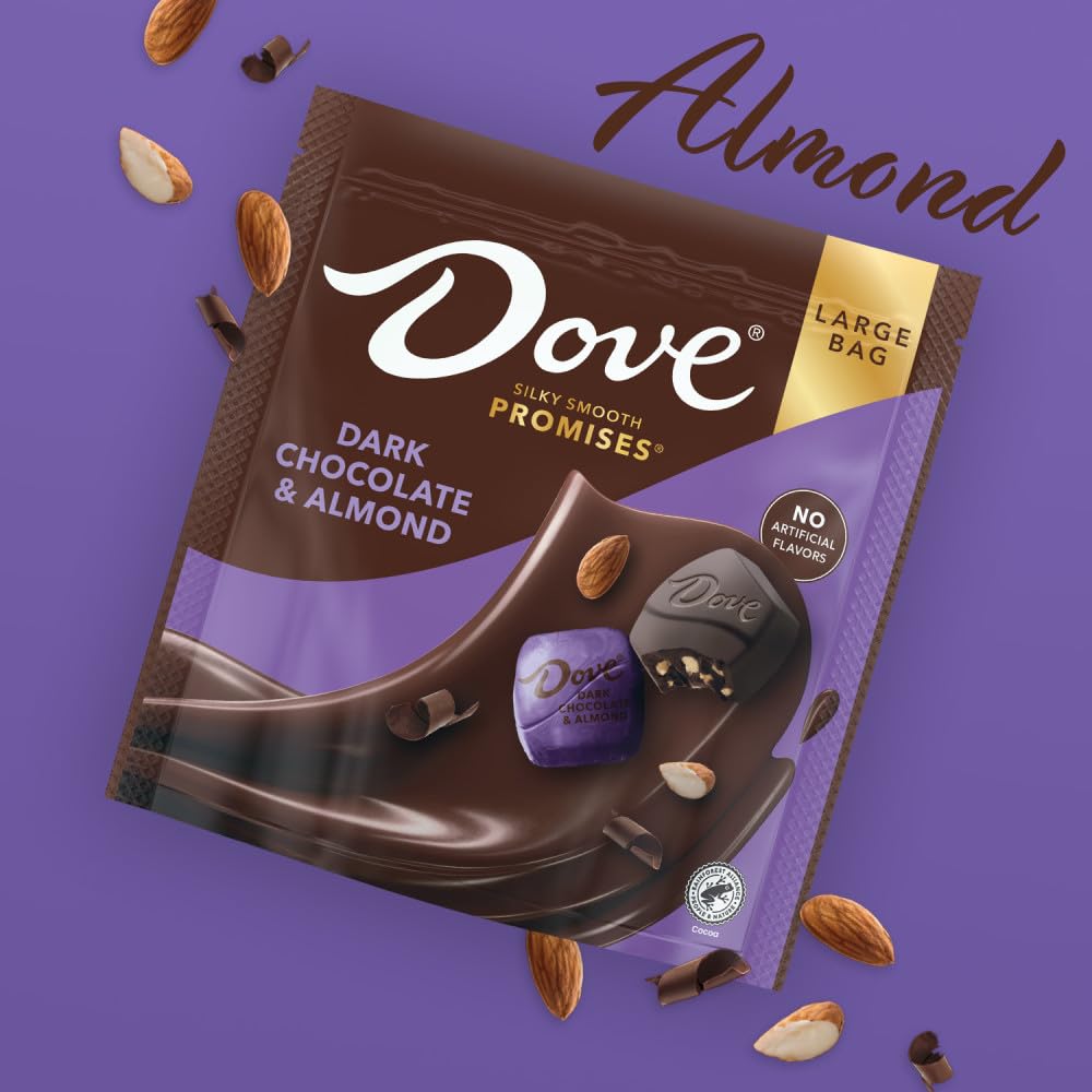 DOVE PROMISES Dark Chocolate Almond Candy Individually Wrapped   12.67 oz Bag