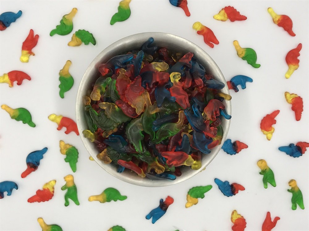 Haribo Gummi Candy, Dinosaurs Gummy Candy, 5 Ounce Share Size Bags (Pack Of 12) Delicious Soft & Chewy Sweet Snacks, Assorted Fruity Flavors