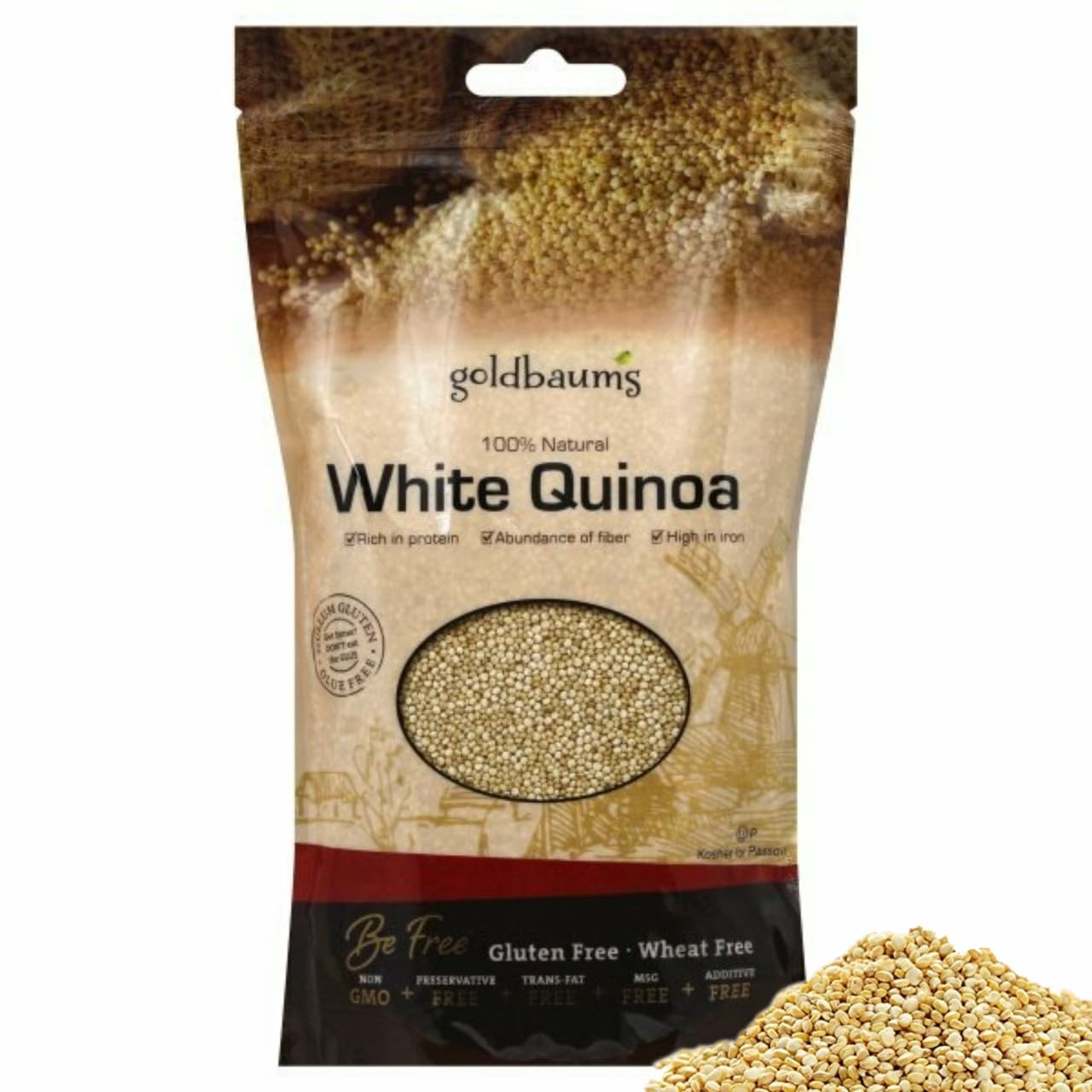 Goldbaum'S White Quinoa, Gluten Free, Natural 12 Oz, High In Protein And Fiber, Kosher For Passover (Pack Of 2)