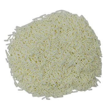 Homankit White Jimmies Sprinkles Edible White Sprinkle Candy Soft Jimmies Toppings For Ice Cream, Cupcake, Cake, Cookie, Dessert