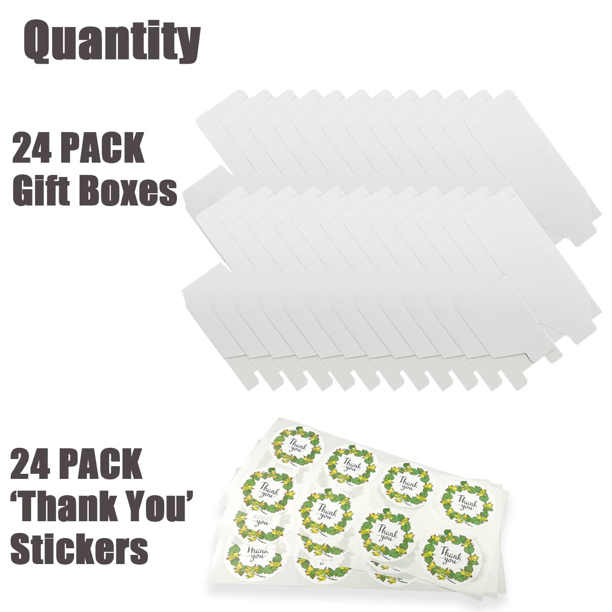Frantis White Gift Boxes 24 Pack 4X4X4 Inch Small Gift Boxes With Lids For Party Gift Boxes, Ornament Boxes, Christmas Gift Boxe