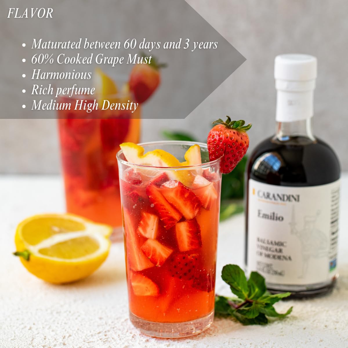 Carandini Emilio Silver Balsamic Vinegar Of Modena Pgi & Bianca Sweet White Vinegar Combo Set, Premium Italian Vinegars | Made I
