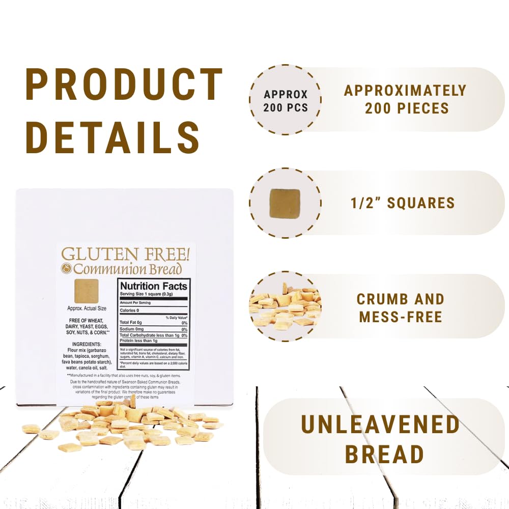 Communion Bread - Gluten-Free Communion Bread - Church Supplies - Package of approx. 200 pieces