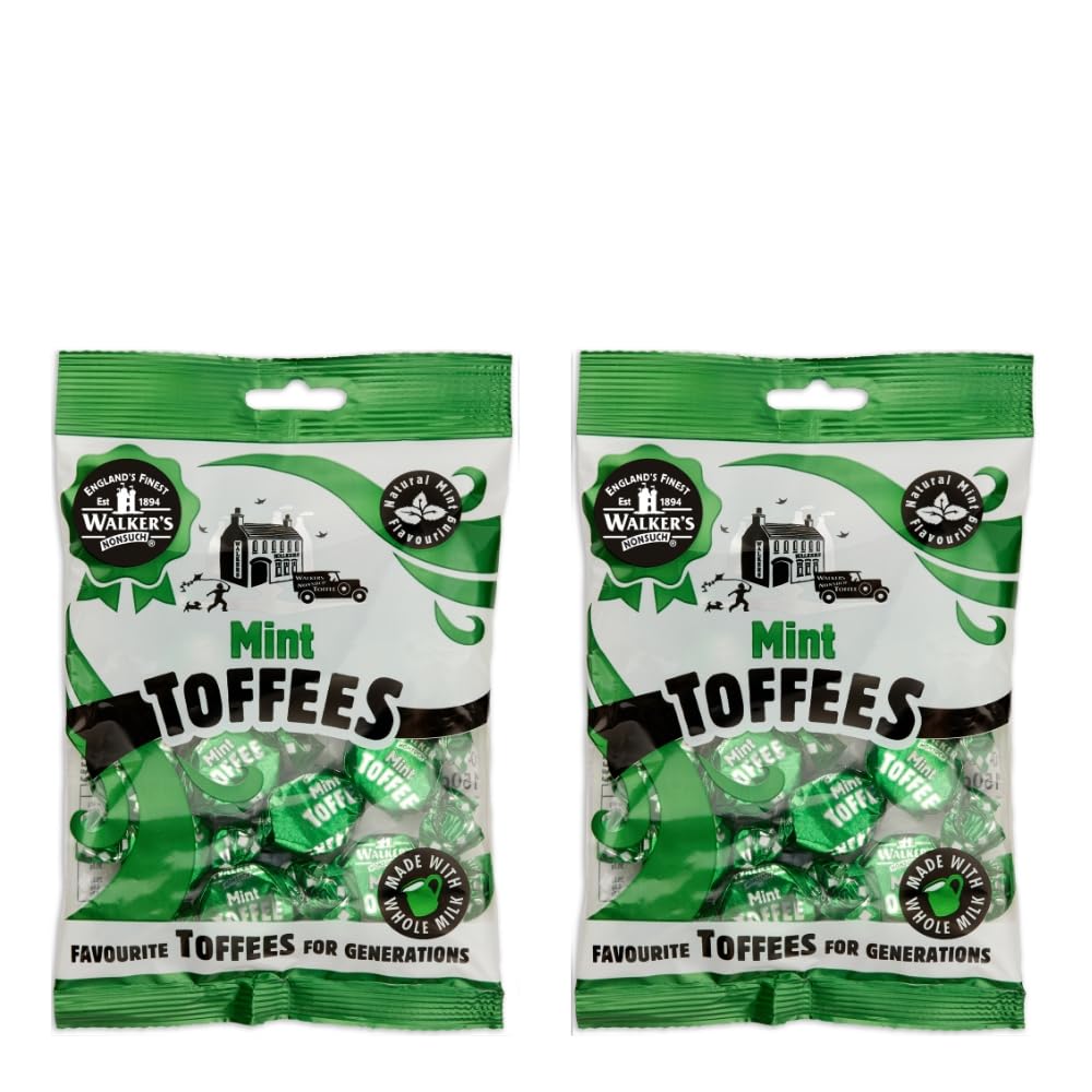 Walkers' Nonsuch Mint Toffee | Made With Whole Milk | Natural Mint Flavor | Imported From Uk | Traditional British Candy | Class