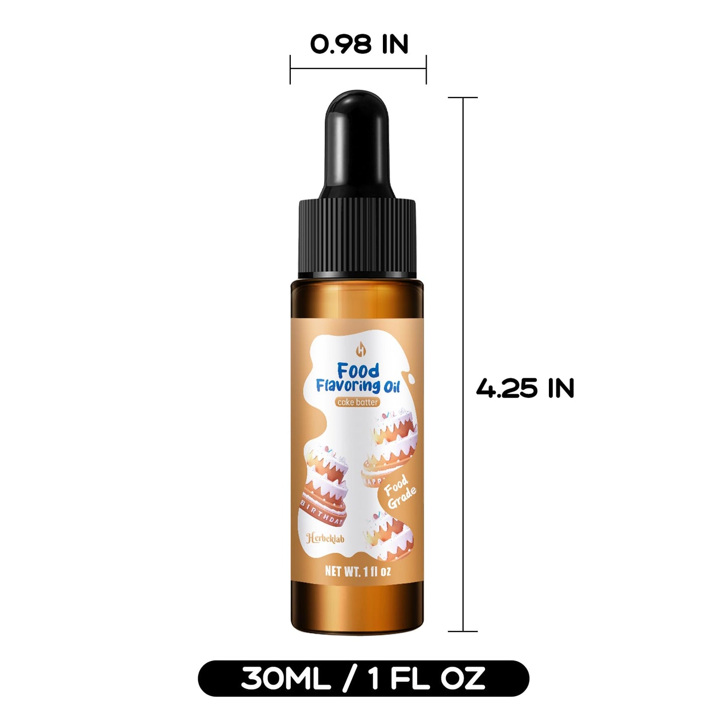 Cake Batter Flavoring 1 Fl Oz Cake Batter Extract For Baking Concentrated Candy Flavoring For Candy Making - With Glass Dropper