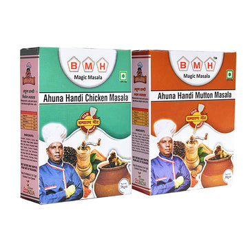 BMHMAGIC MASALA Combo Of Ahuna Handi Chicken And Ahuna Handi Mutton Masala (38X2), 1 Count