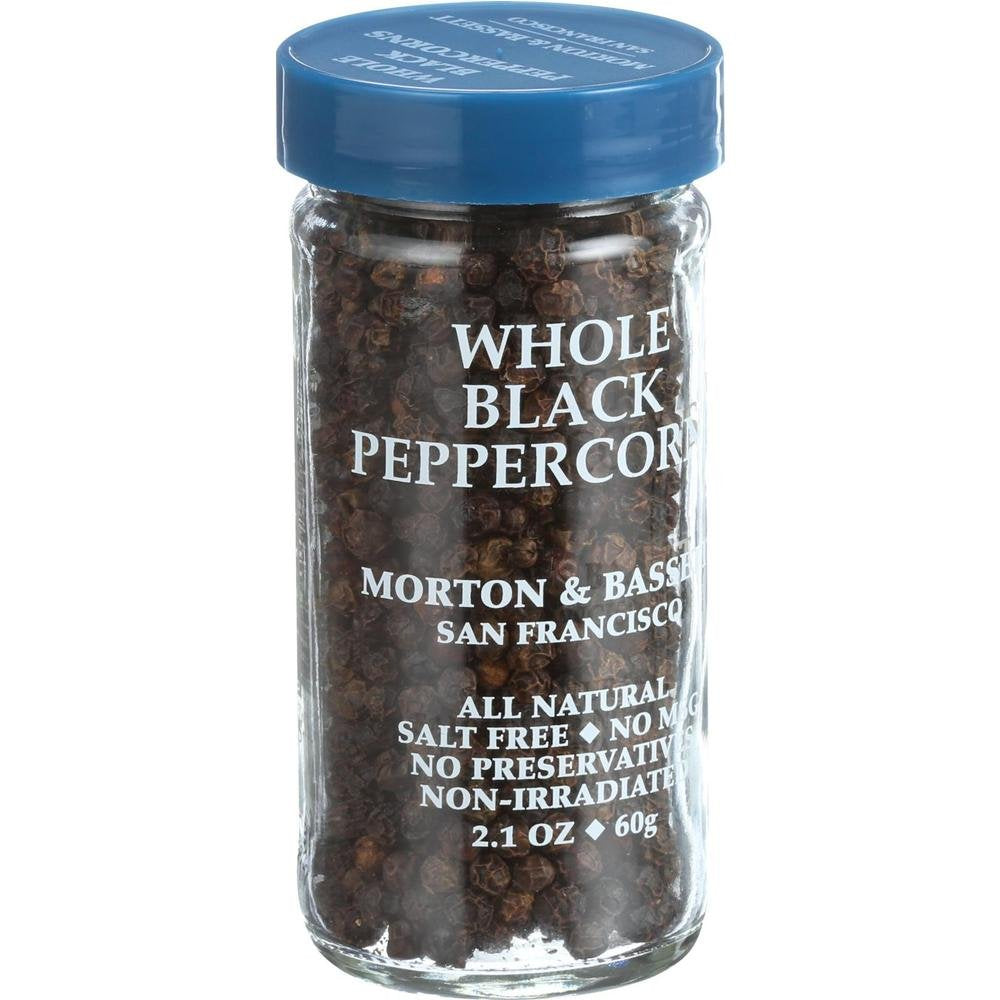 Morton & Bassett Whole Black Peppercorns, 2.1-Ounce Jar, Pack of 1